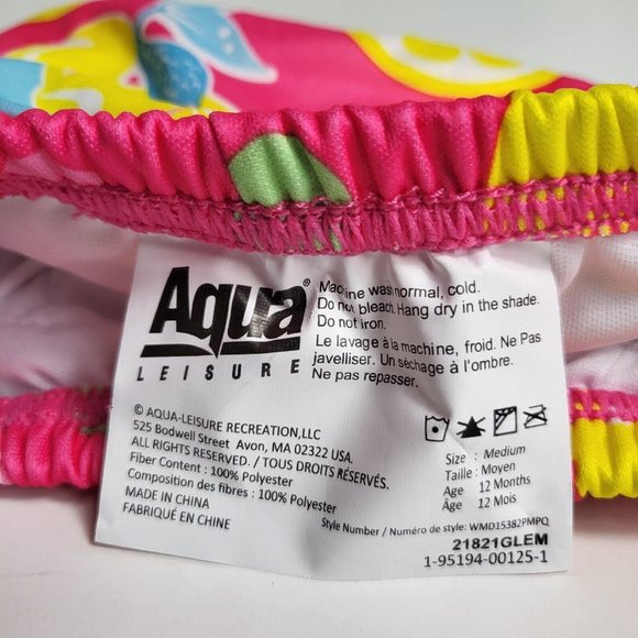 Swimschool Reusable Swim Diaper UPF 50 Level 1 18-22 lbs 12M Swim Mermaid Pink - Picture 3 of 16